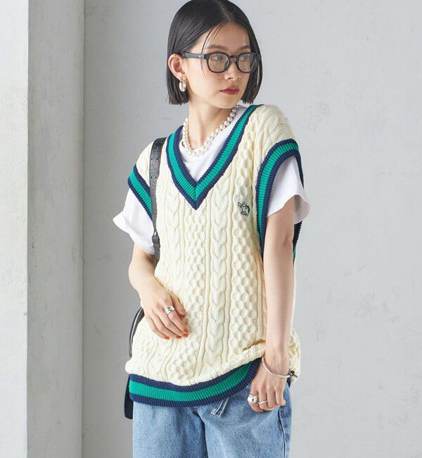 SHIPS for women「【SHIPS別注】LOGAN KNITTING MILLS: チルデン Vネック ベスト」|ベスト・ジレ|