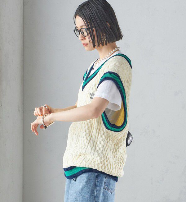 SHIPS for women「【SHIPS別注】LOGAN KNITTING MILLS: チルデン Vネック ベスト」|ベスト・ジレ|