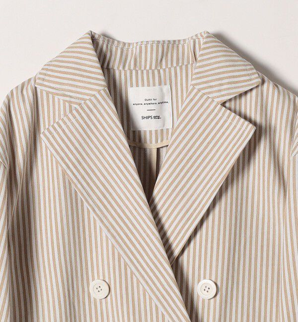 SHIPS any「SHIPS any:〈洗濯機可能〉ヒッコリー ショート テーラード ジャケット」|テーラードジャケット|