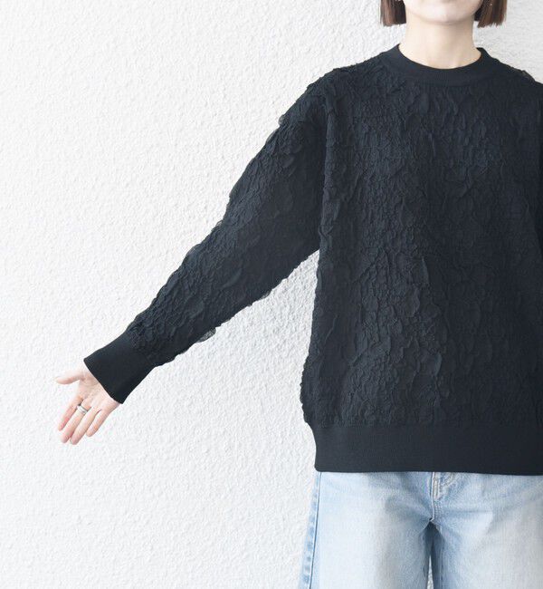 SHIPS any「《一部追加予約》SHIPS any:〈手洗い可能〉ジャカード バンピー クルーネック プルオーバー」|ニット・セーター|