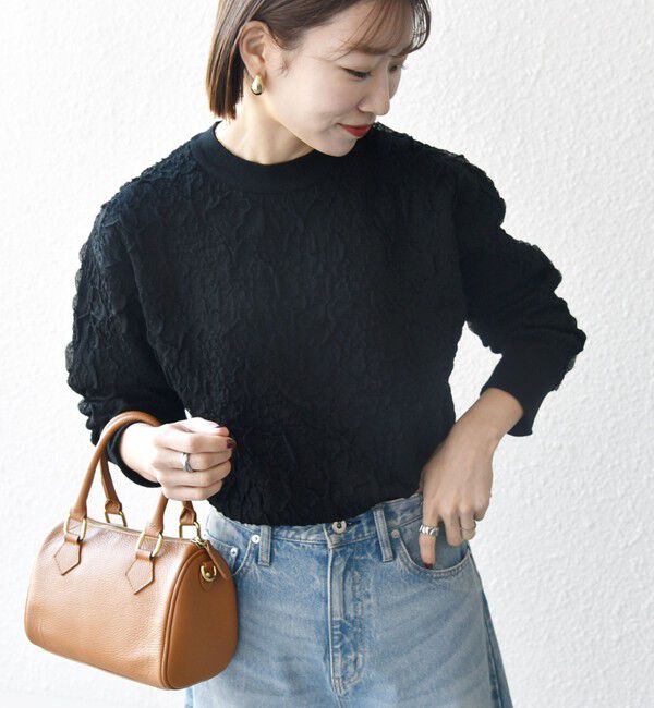 SHIPS any「《一部追加予約》SHIPS any:〈手洗い可能〉ジャカード バンピー クルーネック プルオーバー」|ニット・セーター|