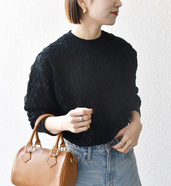 SHIPS any「《一部追加予約》SHIPS any:〈手洗い可能〉ジャカード バンピー クルーネック プルオーバー」|ニット・セーター|