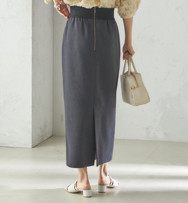 SHIPS for women「〈手洗い可能〉Asami 麻調合繊 ウエスト リブ タイト スカート」|タイト|