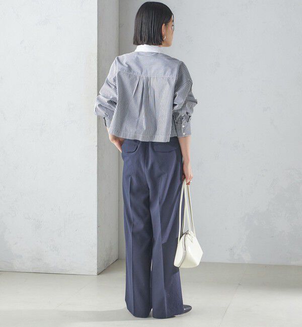 SHIPS for women「〈手洗い可能〉Asami 麻調合繊 2タック ワイドパンツ」|その他|