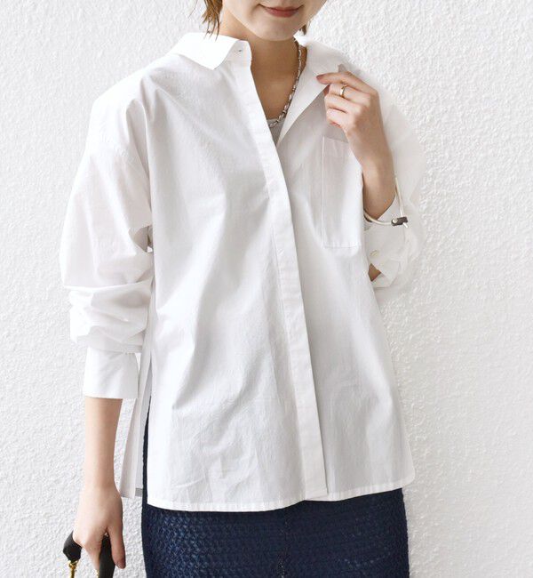 SHIPS for women「【WEB限定】〈洗濯機可能〉バックデザイン レギュラーカラー シャツ」|シャツ・ブラウス|