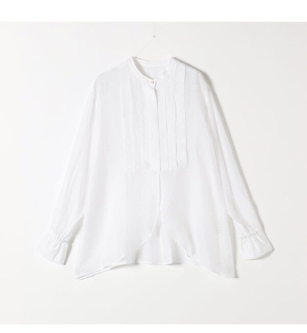 SHIPS for women「【WEB限定】〈洗濯機可能〉シアー プリーツ ヨーク パールモチーフボタン ブラウス」|シャツ・ブラウス|