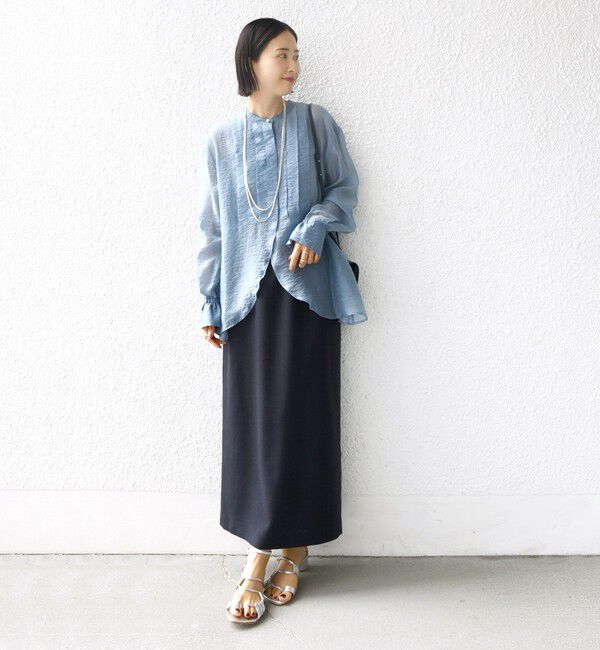 SHIPS for women「【WEB限定】〈洗濯機可能〉シアー プリーツ ヨーク パールモチーフボタン ブラウス」|シャツ・ブラウス|