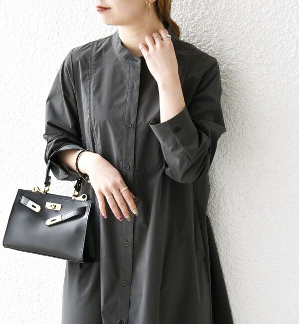 SHIPS any「SHIPS any:〈洗濯機可能〉タイプライター スタンドカラー シャツ ワンピース」|ワンピース|