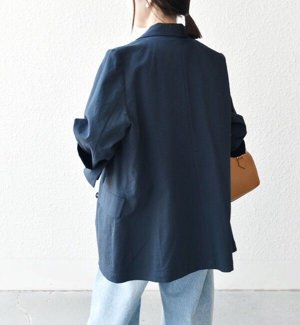 SHIPS any「SHIPS any:〈手洗い可能〉コードレーン ストライプ オーバー テーラード ジャケット」|テーラードジャケット|