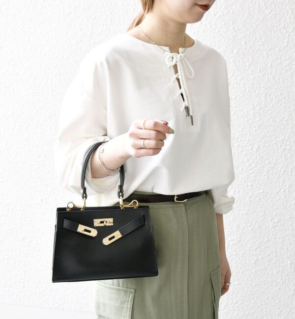 SHIPS any「SHIPS any:〈洗濯機可能〉インレイ レースアップ ロングスリーブ プルオーバー」|Tシャツ・カットソー|