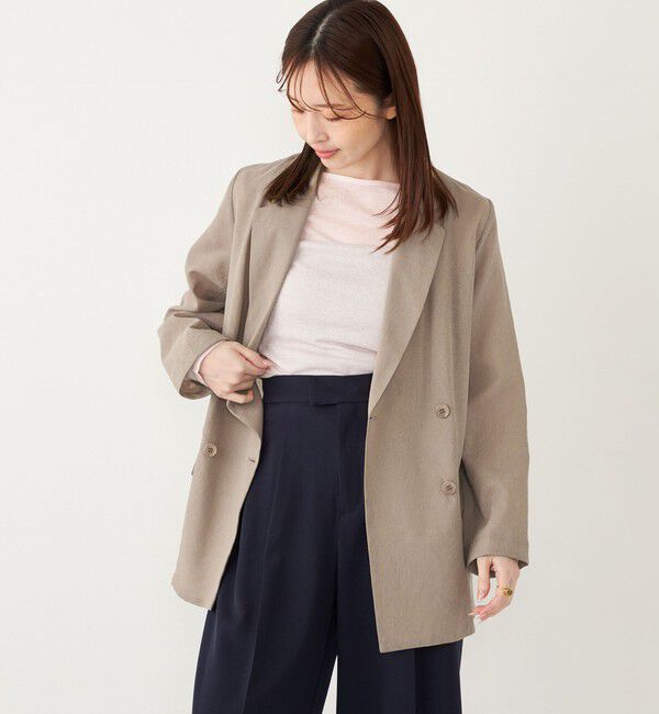 SHIPS Colors 「SHIPS Colors:〈手洗い可能〉シアー リネンライク ダブルジャケット◇」|テーラードジャケット|