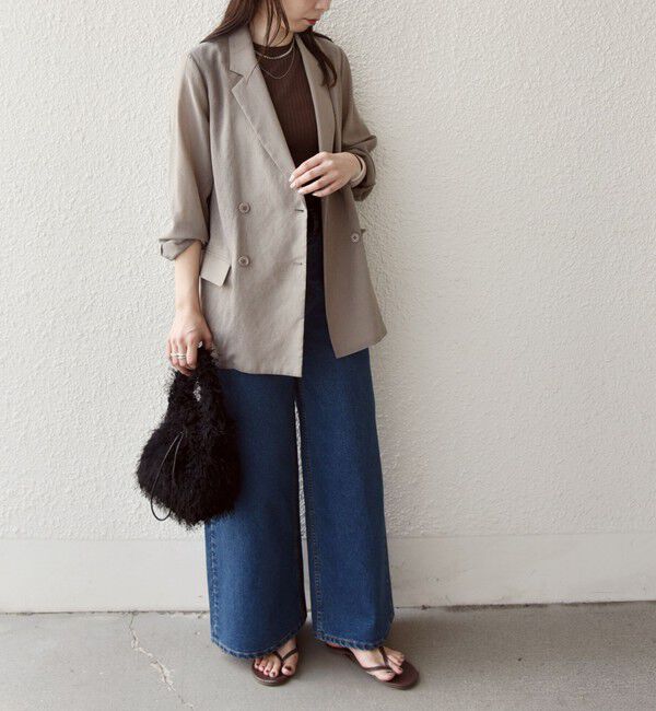 SHIPS Colors 「SHIPS Colors:〈手洗い可能〉シアー リネンライク ダブルジャケット◇」|テーラードジャケット|