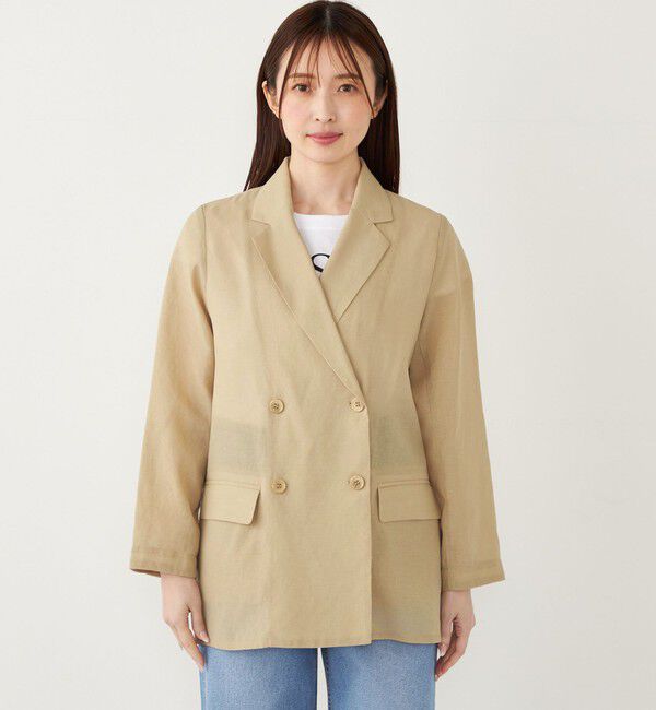 SHIPS Colors 「SHIPS Colors:〈手洗い可能〉シアー リネンライク ダブルジャケット◇」|テーラードジャケット|