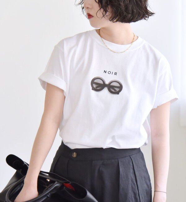 quaranciel「ANGE IN DISGUISE:〈手洗い可能〉コットン フォト & ロゴ TEE」|Tシャツ・カットソー|