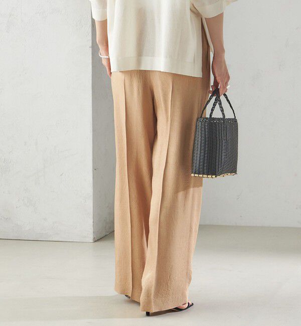 SHIPS for women「〈接触冷感/吸水速乾〉アセテート ワッシャー ウエスト デザイン パンツ」|スラックス|