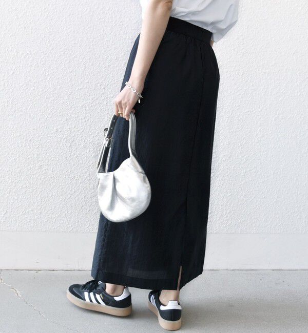 SHIPS for women「〈手洗い可能〉シアー シャイニー ウエスト ゴム ギャザー スカート」|スカート|