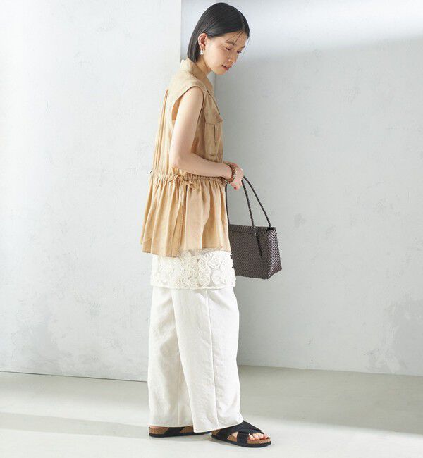 SHIPS for women「〈手洗い可能〉IMPERIAL LINEN Wポケット ノースリーブ シャツ」|シャツ・ブラウス|