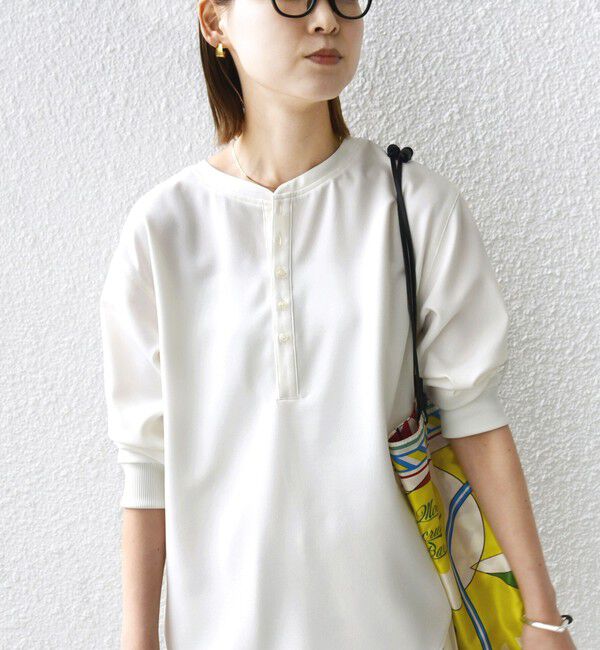 SHIPS for women「〈手洗い可能〉前後 2WAY ジョーゼット 袖リブ プルオーバー」|シャツ・ブラウス|オフホワイト