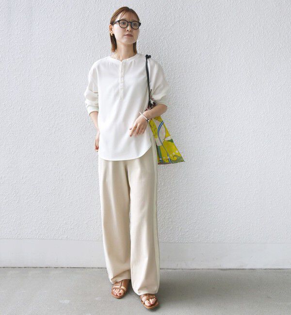 SHIPS for women「〈手洗い可能〉前後 2WAY ジョーゼット 袖リブ プルオーバー」|シャツ・ブラウス|