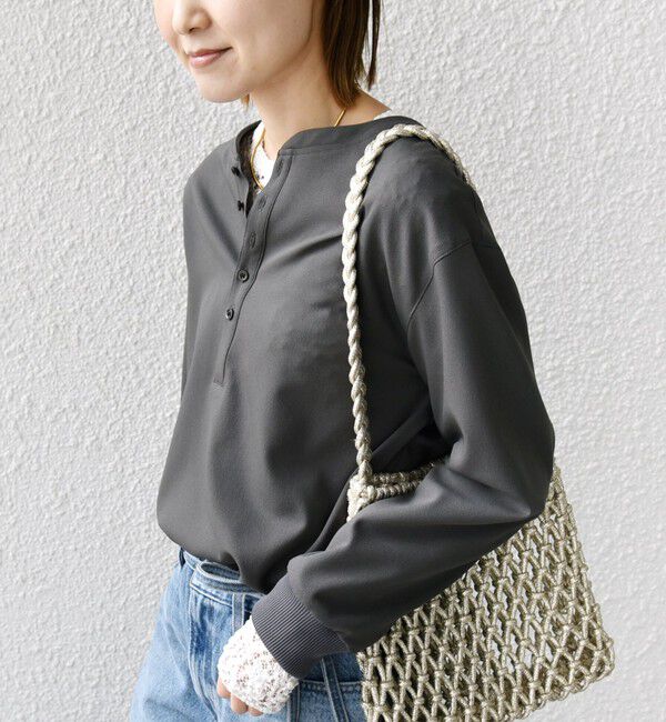 SHIPS for women「〈手洗い可能〉前後 2WAY ジョーゼット 袖リブ プルオーバー」|シャツ・ブラウス|