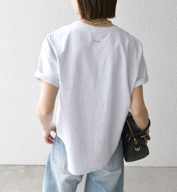 SHIPS any「【WEB限定/SHIPS any別注】THE KNiTS:〈洗濯機可能〉ラウンドヘム プリント ショート TEE」|Tシャツ・カットソー|