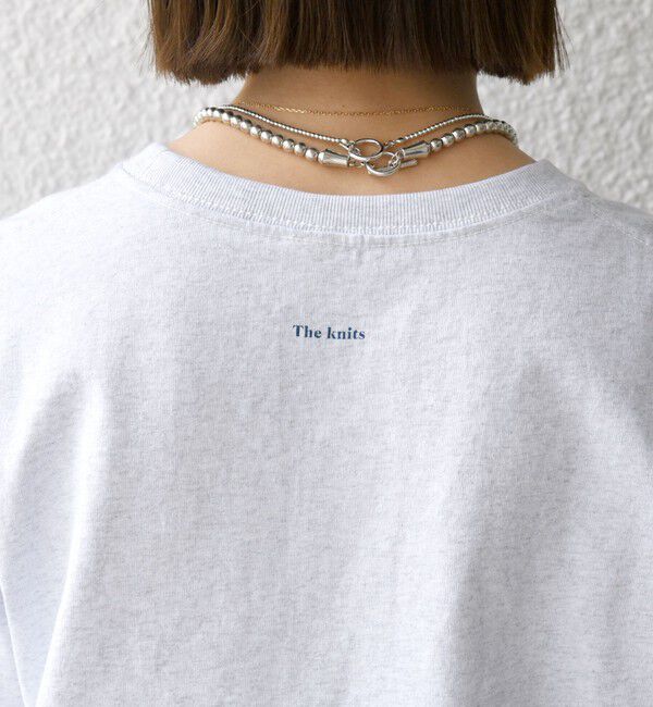SHIPS any「【WEB限定/SHIPS any別注】THE KNiTS:〈洗濯機可能〉ラウンドヘム プリント ショート TEE」|Tシャツ・カットソー|