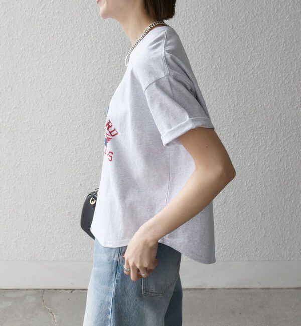 SHIPS any「【WEB限定/SHIPS any別注】THE KNiTS:〈洗濯機可能〉ラウンドヘム プリント ショート TEE」|Tシャツ・カットソー|