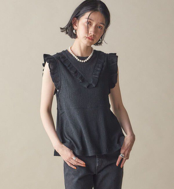 SHIPS for women「NINE CASE:〈手洗い可能〉フリル ノースリーブ トップス」|その他|