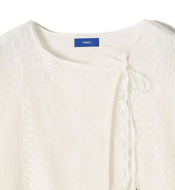 SHIPS for women「Fanaka:〈手洗い可能〉ストライプ レース 羽織」|シャツ・ブラウス|