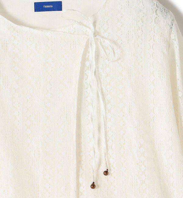 SHIPS for women「Fanaka:〈手洗い可能〉ストライプ レース 羽織」|シャツ・ブラウス|