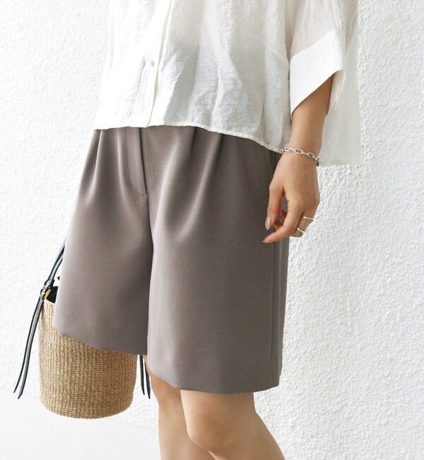 SHIPS for women「〈手洗い可能〉ダブル クロス ハーフ パンツ」|キュロット|