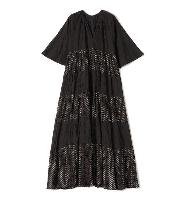 SHIPS for women「《一部追加予約》【WEB限定】〈手洗い可能〉Fanaka:クリンクル 袖 フレア ロング ワンピース」|ワンピース|