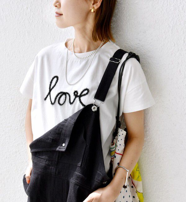 SHIPS for women「【WEB限定】ファンシー コード 刺繍 ロゴ TEE」|Tシャツ・カットソー|