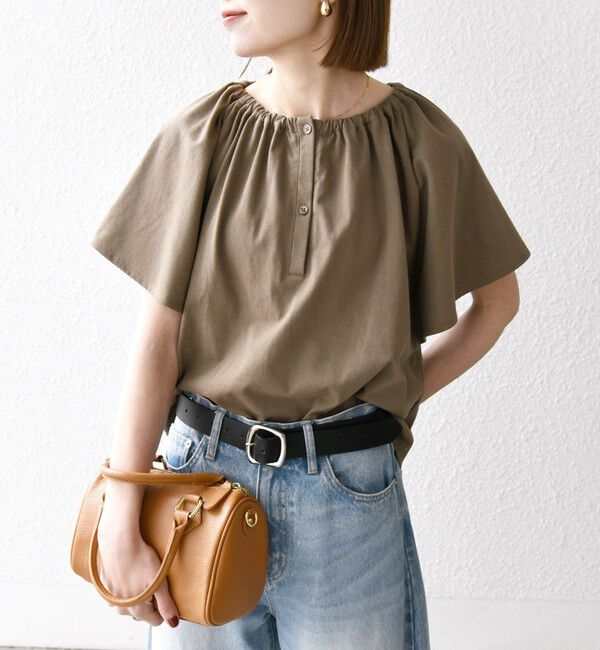 SHIPS any「SHIPS any:〈UVカット/接触冷感/吸水速乾/洗濯機可能〉USAコットン フレア TEE」|Tシャツ・カットソー|