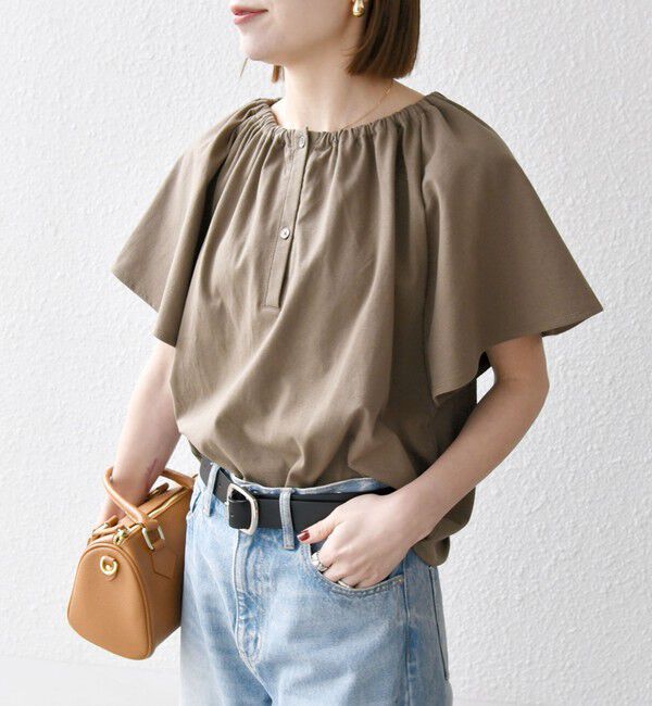 SHIPS any「SHIPS any:〈UVカット/接触冷感/吸水速乾/洗濯機可能〉USAコットン フレア TEE」|Tシャツ・カットソー|