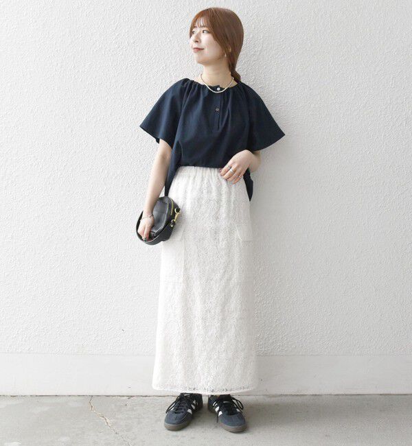 SHIPS any「SHIPS any:〈UVカット/接触冷感/吸水速乾/洗濯機可能〉USAコットン フレア TEE」|Tシャツ・カットソー|