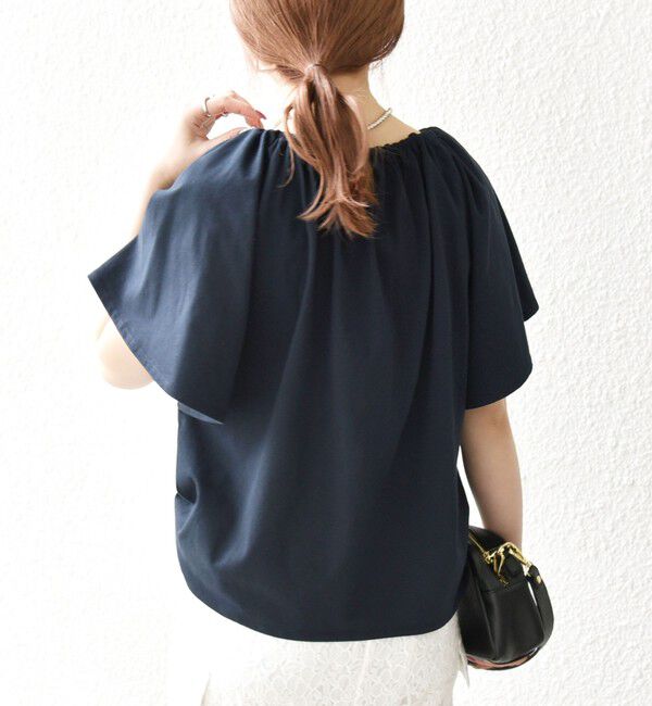 SHIPS any「SHIPS any:〈UVカット/接触冷感/吸水速乾/洗濯機可能〉USAコットン フレア TEE」|Tシャツ・カットソー|