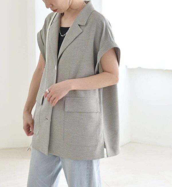 quaranciel「quaranciel: ウーステッド フレンチスリーブ テーラード ジレ ジャケット」|その他|