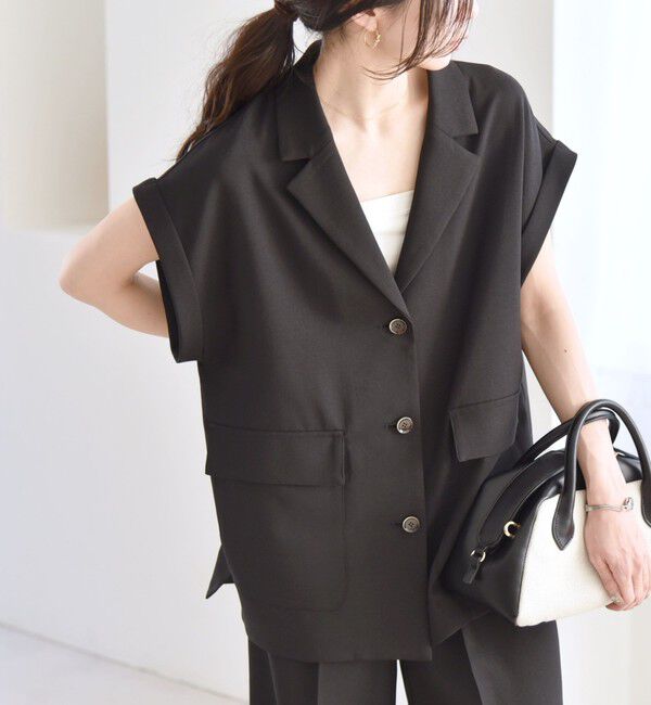 quaranciel「quaranciel: ウーステッド フレンチスリーブ テーラード ジレ ジャケット」|その他|