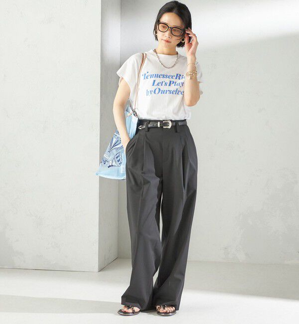 SHIPS for women「〈手洗い可能〉2タック ワイド パンツ（ブラック）」|その他|