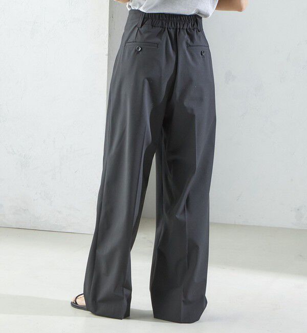 SHIPS for women「〈手洗い可能〉2タック ワイド パンツ（ブラック）」|その他|