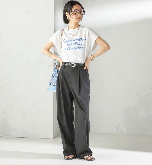 SHIPS for women「〈手洗い可能〉2タック ワイド パンツ（ブラック）」|その他|