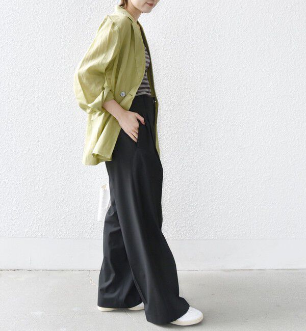 SHIPS for women「〈手洗い可能〉2タック ワイド パンツ（ブラック）」|その他|