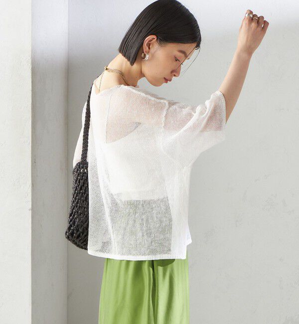 SHIPS for women「〈手洗い可能〉イタリアン シアー リネン プルオーバー」|ニット・セーター|