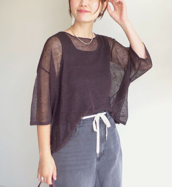 SHIPS for women「〈手洗い可能〉イタリアン シアー リネン プルオーバー」|ニット・セーター|