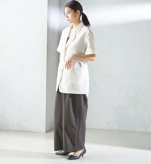 SHIPS for women「【SHIPS別注】APUPIL:〈洗濯機可能〉シアー 半袖 ジャケット」|テーラードジャケット|