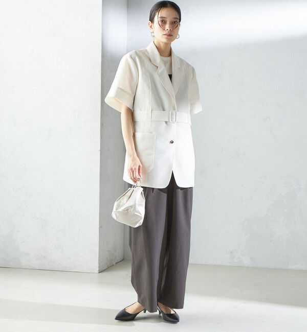 SHIPS for women「【SHIPS別注】APUPIL:〈洗濯機可能〉シアー 半袖 ジャケット」|テーラードジャケット|