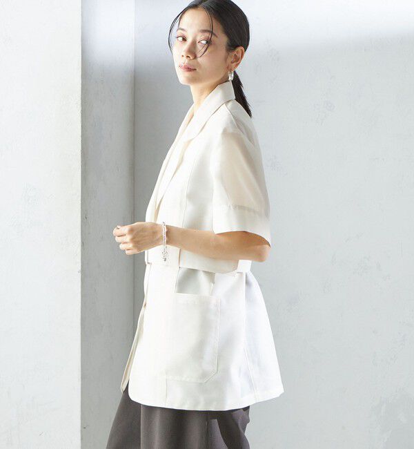 SHIPS for women「【SHIPS別注】APUPIL:〈洗濯機可能〉シアー 半袖 ジャケット」|テーラードジャケット|