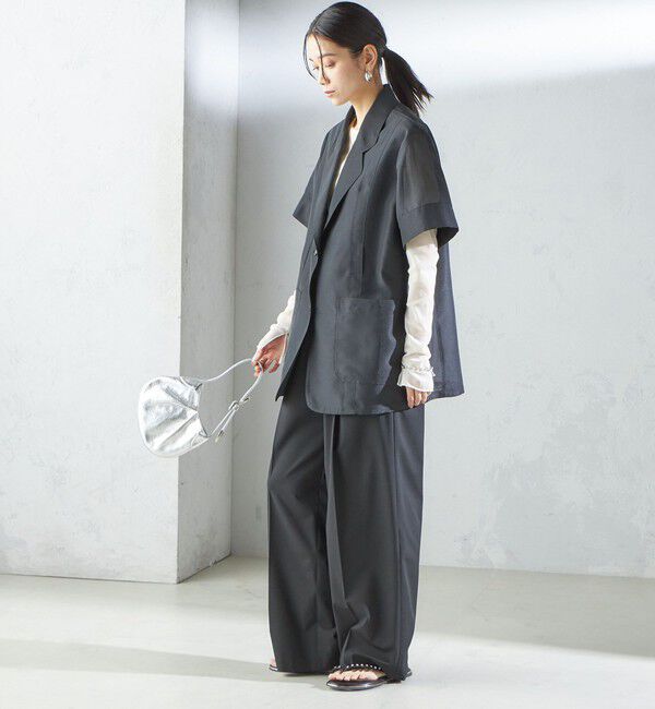 SHIPS for women「【SHIPS別注】APUPIL:〈洗濯機可能〉シアー 半袖 ジャケット」|テーラードジャケット|