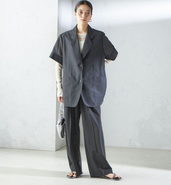 SHIPS for women「【SHIPS別注】APUPIL:〈洗濯機可能〉シアー 半袖 ジャケット」|テーラードジャケット|